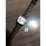 Vintage Model Kare-Oval Gümüş Kasa Retro Still - Koyu Kahve Kordon Kadın Kol Saati 0034 - 20 cm