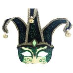 Vintage model Venedik karnaval maskesi, Cadılar Bayramı, Noel, Cosplay Parti, Fantezi Topu (Venedik maskarası yeşil parıltı)