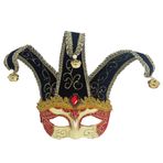 Vintage model Venedik karnaval maskesi Cadılar Bayramı Noel Cosplay Partisi Fantezi Top (Venedik maskara kırmızı parıltı)
