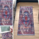 Vintage Mor Yolluk Halı 60x450CM - Kaymaz Yıkanabilir Koridor ve Mutfak Dekoru Koridor İç Mekan Ev Zemin Paspası için Yumuşak Alan Halısı