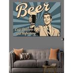 Vintage Pop Art Bira Reklamı Dekoratif Kanvas - Mdf Ahşap Tablo