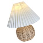 Vintage Rattan Pileli Masa Lambası - USB Kablosu Ile Küçük Başucu Komodin lambası, Yatak Odası/oturma odası Için Yumuşak Aydınlatma, Estetik Dekoratif Mini Lamba