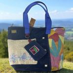Vintage Salaş Çok Renkli Orta Boy Günlük Seyahat Gezi Omuz Çantası 36CMX34CM - 36 x 34 cm - Lacivert