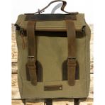 Vintage Salaş Kanvas Deri Su Geçirmez Design Unisex Gezi Okul Seyahat Kamp Sırt Çantası 28 cm x 37 cm - Camel