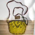 Vintage Salaş Renkli Küçük Boy Uzun Askılı Günlük Çapraz Postacı Omuz Çantası 22 cm x 15 cm - 22 x 15 cm - Sarı