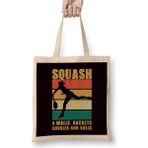 Vintage Squash Player Racket Indoor Tennis Match Trainer Bez Çanta Uzun Saplı - Açık Bej - 40 X 40