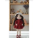 Vintage Takı Amigurumi Organik Oyuncak Kız Bebek / Uyku Arkadaşı - Karışık Renk