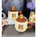 Vintage Tarz Ayıcık Figürlü Seramik Kupa - 300 ml