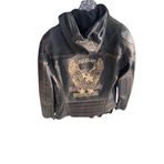 Vintage Tarz Hakiki Deri Motosiklet Montu, Koyun Derisi, Eskitme Tasarım, Orta Kalınlık (Eskitme H.Kapüşonlu, 5XL)