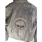 Vintage Tarz Hakiki Deri Motosiklet Montu, Koyun Derisi, Eskitme Tasarım, Orta Kalınlık (Eskitme K.Kafa, 4XL)