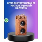 Vintage Tasarımlı Bluetooth Hoparlör Uzun Pil Ömürlü ve Fm Destekli