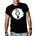 Vintage Tasarımlı Erkek Tişörtü | Plak & Müzik Deseni | Genç & Çocuklara Özel Siyah Beden XL