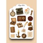 Vintage Temalı Sticker - Etiket - Çıkartma Bullet Journal, Ajanda, Planner, Günlük Için Uygun Set