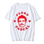 Vintage Tişörtler Unisex Pedro pascal Eğlenceli Baskılar Günlük Moda Çift Kıyafetleri (2 2XL)