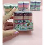 Vintage Washi Tape Bant Baskılı Yapışkanlı Maskeleme Kağıdı Desenli Bant 10'lu - Bordo Pul Mektup
