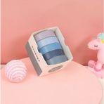 Vintage Washi Tape Bant Yapışkanlı Maskeleme Kağıdı Renkli Bant 5 Li - Mavi Tonları N3
