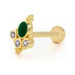 Vintage Yeşil Mine Model Tragus Piercing