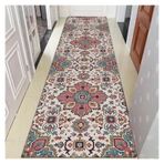Vintage Yıkanabilir Kaymaz Yolluk Halı 3x16 ft Koridor ve Kapı için Oteller ve Sergiler için İdeal Yüksek Trafik Alanları için Gri Alan Halısı Şık Halı Yolluk