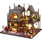 VintageVo Kendin Yap Ahşap Oda Köşesi Seti Kitaplık Dekoru Için 3D Ahşap Puzzle Kitap Desteği (Yurt Dışından) - Renkli