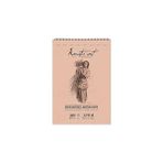Vintessy A3 Eskiz Defteri, 90 G/m² Ince Grenli Kağıt, 40 Yaprak Spiralli Sketchbook, Kurşun Kalem, Köm� - Çok Renkli