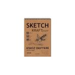 Vintessy Etika Kraft Kağıt A5 Eskiz Defteri 90 Gr. Spiralli 50 Yaprak Sketchbook - Çok Renkli