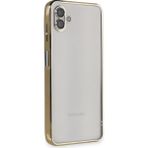 VINTESSY MEPA048-37501MKR Samsung Galaxy A04 Kılıf Razer Lensli Silikon - Gold Düz Renkli Kılıf-Arka Kapak