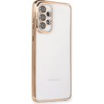 VINTESSY MEPA048-37587MKR Samsung Galaxy A73 5G Kılıf Razer Lensli Silikon - Gold Düz Renkli Kılıf-Arka Kapak