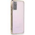 VINTESSY MEPA048-37624MKR Samsung Galaxy S20 Fe Kılıf Razer Lensli Silikon - Gold Düz Renkli Kılıf-Arka Kapak