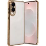 VINTESSY MEPA049-48854MKR Samsung Galaxy Uyumlu S25 Edge Razer Lensli Silikon - Gold Düz Renkli Kılıf-Arka Kapak