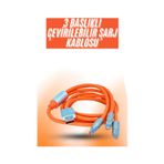 VINTESSY TKNXXUCZZZS219ŞARJKABLOSUUUUUU-2MKR Çoklu Şarj Kablosu Usb Type-C İos Uyumlu 120W Hızlı Şarj Kablosu Standart