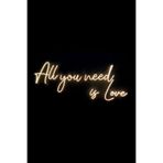 vinyuup All You Need Is Love Neon Led Işıklı Tablo 60 X 30 Cm