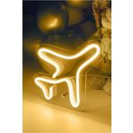 vinyuup Çocuk Odası Için Masaüstü Küçük Uçak Şeklinde Neon Led Işıklı Tablo 16 X 16 Cm