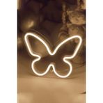 Vinyuup Sarı Çocuk Odası Için Masaüstü Küçük Kelebek Şeklinde Neon LED Işıklı Tablo 20 x 16 cm - Altın