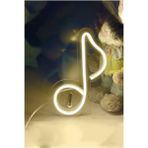 Vinyuup Sarı Çocuk Odası Için Masaüstü Küçük Müzik Notası Şeklinde Neon LED Işıklı Tablo 13 x 20 cm - Altın