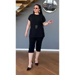 Vio Moda Büyük Beden Çimalı Kapri Takım