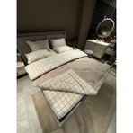 Violacasa Çift Kişilik Welsoft Pufidik Uyku Seti Krem Kare 195x215 cm Geometrik Desenli Yumuşak Kumaş