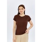 Viole&more Kadın Bluz 619 - XL - Kahverengi