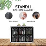 Violet 12'li Baharatlık Seti Kendinden Yapışkanlı 24 Adet Etiketi Ile Beraber (Siyah-Beyaz) - Beyaz - Siyah - SİYAH-BEYAZ