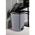 Violet 25 Litre Iç Kovalı Slim Pedallı Çöp Kovası Gri