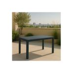 Violet 6 Kişilik Antrasit Rattan Görünümlü Camlı Bahçe Masası 80X140