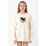 Violet Evergarden Anime CH Postal Company Logo Ekru Kadın 2ip Sweatshirt