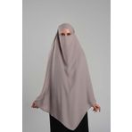 Violet Pratik Hazır Geçmeli Tesettür Eşarp Krep Bağcıklı Çift Katlı Sufle Hijab 2314 21