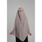 Violet Pratik Hazır Geçmeli Tesettür Eşarp Krep Bağcıklı Sufle Hijab 2313 21