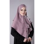 Violet Pratik Hazır Geçmeli Tesettür Eşarp Pamuk Caz Kumaş Çift Katlı Çapraz Hijab 2304 21