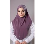 Violet Pratik Hazır Geçmeli Tesettür Eşarp Sandy Kumaş Yırtmaçlı Düz Hijab 2310 21
