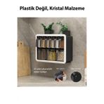 Violet Standlı 9lu Baharatlık Takımı Kendinden Yapışkanlı Etiketli Kaşıklı Ve Kapaklı Baharatlık Seti