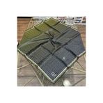 VİOLLA Kristal Minik Motifli Ve Degrade Desenli Haki Renkli 90x90 Eşarp (İpek İçermez) Kenar Dikiş Şekli El