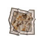 VİOLLA Kristal Şal Desenli Hardal Renkli 90x90 Eşarp (İpek İçermez) Kenar Dikiş Şekli El Dikişli