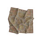 VİOLLA Kristal Şal Desenli Sütlükahverengi Renkli 90x90 Eşarp (İpek İçermez) Kenar Dikiş Şekli El Dikişli
