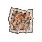 VİOLLA Kristal Şal Desenli Taba Renkli 90x90 Eşarp (İpek İçermez) Kenar Dikiş Şekli El Dikişli